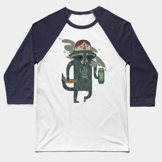 Raccoon wearing human "hat" Baseball T-Shirt by againstbound